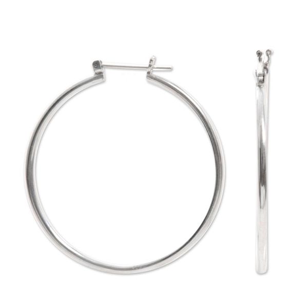 Alternate image for Unique Sterling Silver Hoop Earrings 2 Inch Moonlit Goddess