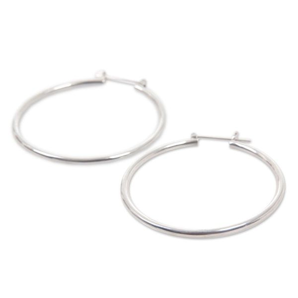 Alternate image for Unique Sterling Silver Hoop Earrings 2 Inch Moonlit Goddess