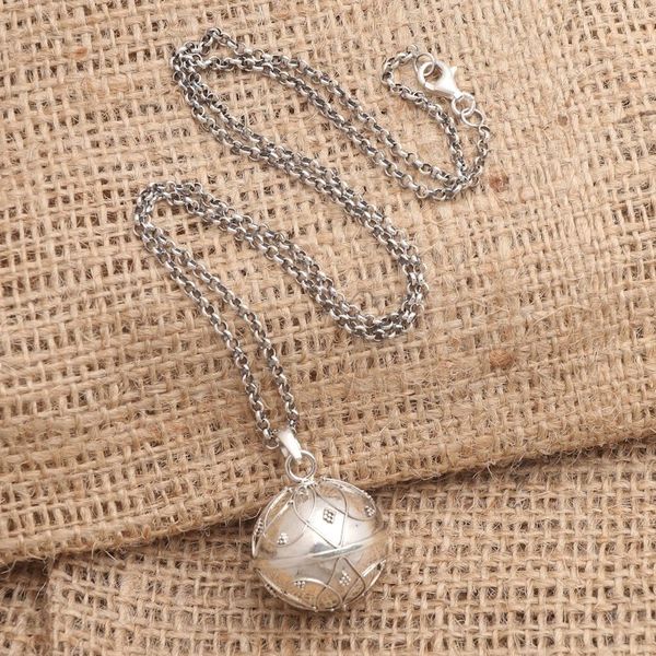 Alternate image for Balinese Sterling Silver Harmony Ball Necklace 20 Inch Chain Angel Call
