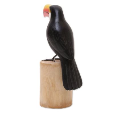 Alternate image for Artisan Hand-Carved Bird Sculpture Tropical Toucan