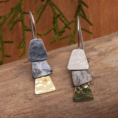 Alternate image for Geometric 22k Gold-Accented Dangle Earrings from Bali Palatial Reflections