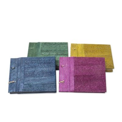 Alternate image for Colorful Natural Fiber Journals from Bali Artisan Set of 4 Ubud Memoirs