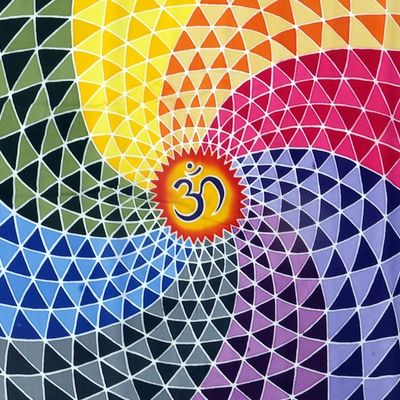 Alternate image for Om Symbol Batik Rayon Wall Hanging from Bali Om Daydream