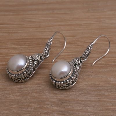 Alternate image for Handmade Cultured Pearl 925 Sterling Silver Dangle Earrings Heavenly Vines