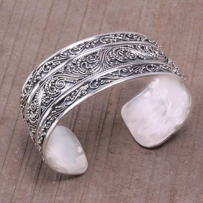 Alternate image for Intricate Sterling Silver Cuff Bracelet from Bali Temple Vine