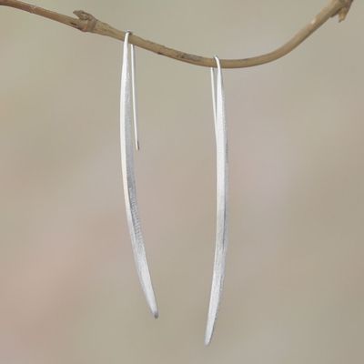 Alternate image for Modern Sterling Silver Drop Earrings from Bali Modern Stalks