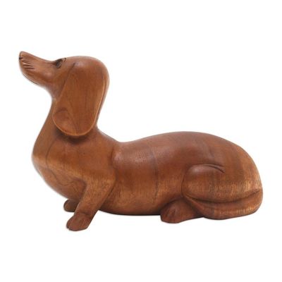 Alternate image for Handcrafted Dachshund Sculpture Attentive Friend