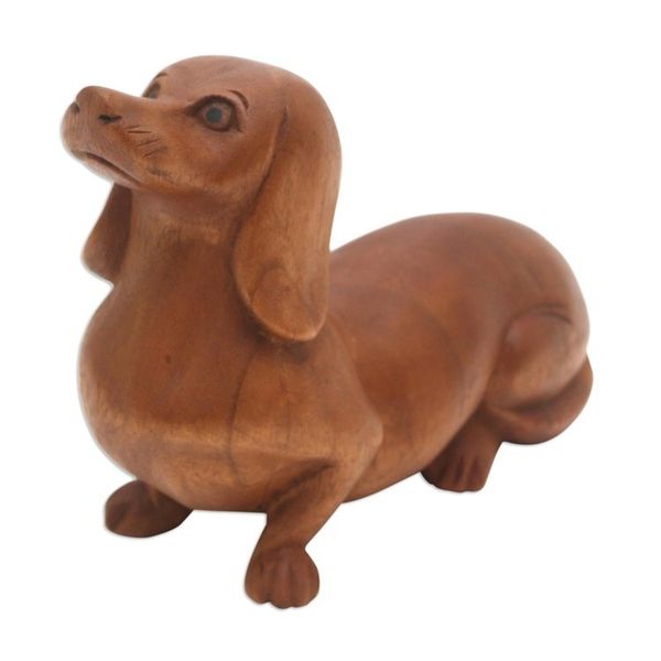 Alternate image for Handcrafted Dachshund Sculpture Attentive Friend
