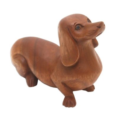 Alternate image for Handcrafted Dachshund Sculpture Attentive Friend