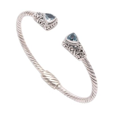 Alternate image for Handcrafted Blue Topaz and Sterling Silver Cuff Bracelet Sky Hint
