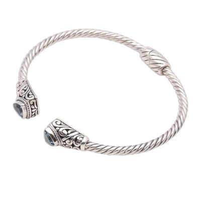 Alternate image for Handcrafted Blue Topaz and Sterling Silver Cuff Bracelet Sky Hint