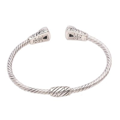 Alternate image for Handcrafted Blue Topaz and Sterling Silver Cuff Bracelet Sky Hint