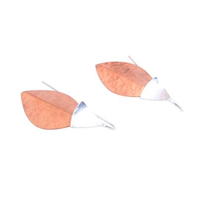 Alternate image for Rose Gold Accent Sterling Silver Dangle Earrings from Bali Modern Fall