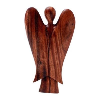 Alternate image for Handcrafted Suar Wood Angel Sculpture Mother and Child Angels