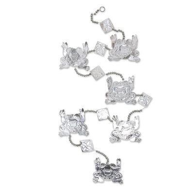 Alternate image for Aluminum Frog-Themed Holiday Garland Set of 4 Jumping Frogs