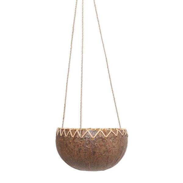 Alternate image for Hanging Coconut Shell Plant Pot In the Rough