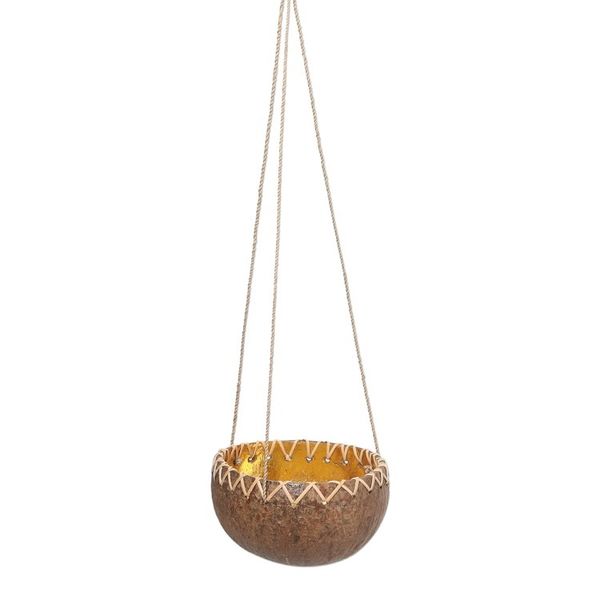 Alternate image for Hanging Coconut Shell Plant Pot In the Rough