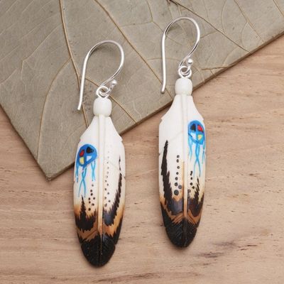 Primary image for Handcrafted Painted Feather Theme Earrings Fanciful Feathers