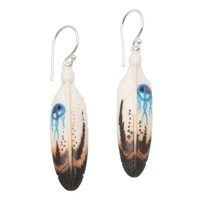 Alternate image for Handcrafted Painted Feather Theme Earrings Fanciful Feathers