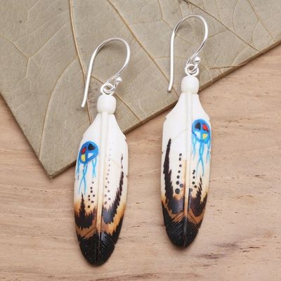 Alternate image for Handcrafted Painted Feather Theme Earrings Fanciful Feathers