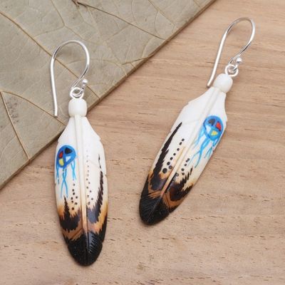 Alternate image for Handcrafted Painted Feather Theme Earrings Fanciful Feathers