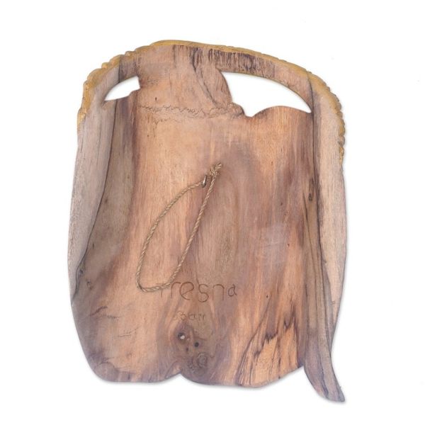 Alternate image for Handcrafted Shiva and Parvati Hibiscus Wood Mask from Bali Divine Romance