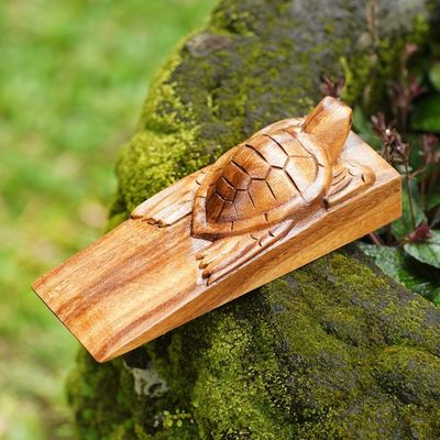 Alternate image for Baby Turtle Suar Wood Door Stopper from Bali Baby Turtle
