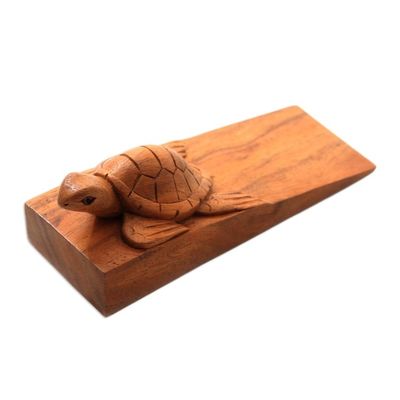 Alternate image for Baby Turtle Suar Wood Door Stopper from Bali Baby Turtle