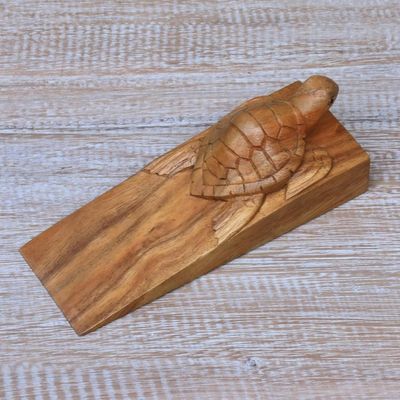 Alternate image for Baby Turtle Suar Wood Door Stopper from Bali Baby Turtle