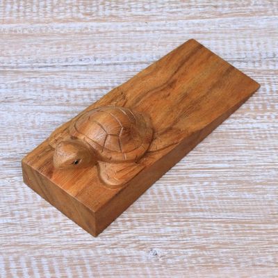 Alternate image for Baby Turtle Suar Wood Door Stopper from Bali Baby Turtle
