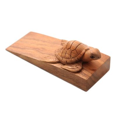 Alternate image for Baby Turtle Suar Wood Door Stopper from Bali Baby Turtle