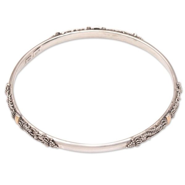 Alternate image for Gold-Accented Sterling Silver Bangle Bracelet Mountain Pass