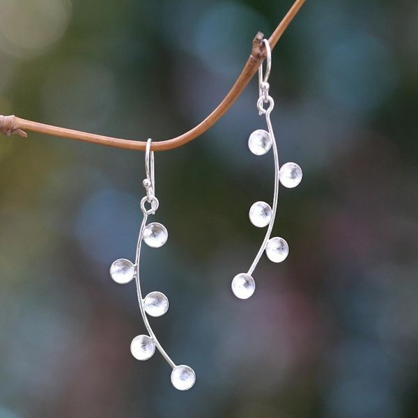 Alternate image for Sterling Silver Artisan Crafted Earrings from Bali Drizzle