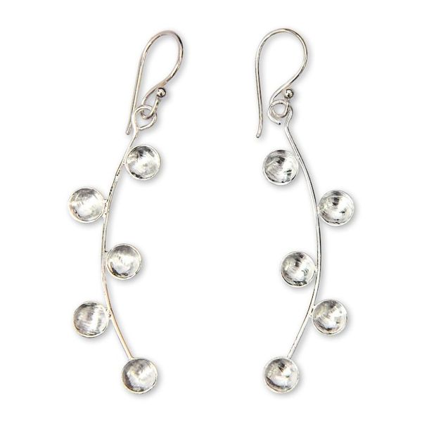 Alternate image for Sterling Silver Artisan Crafted Earrings from Bali Drizzle