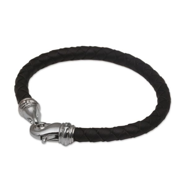 Alternate image for Mens Leather Braided Cord Bracelet from Bali Serpent Style