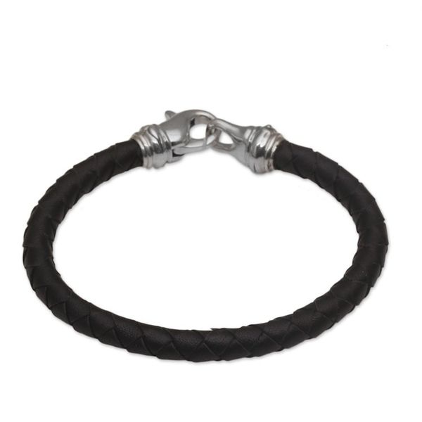 Alternate image for Mens Leather Braided Cord Bracelet from Bali Serpent Style