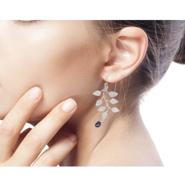Alternate image for Pearl Sterling Silver Dangle Earrings Black Forest
