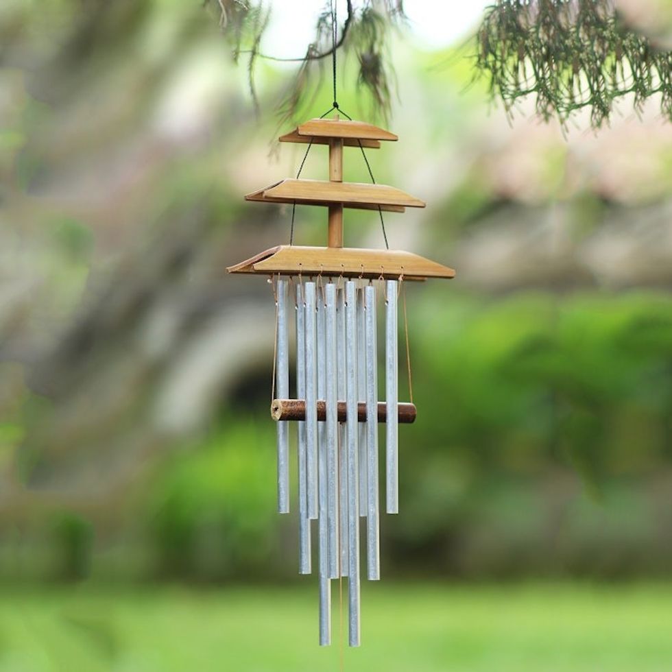 Artisan Crafted Bamboo Wind Chime 'Balinese Temple'