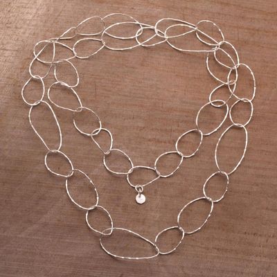 Alternate image for Sterling Silver Chain Link Necklace from Bali Twisting Links