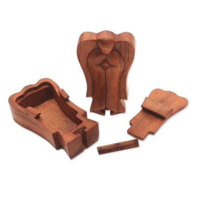 Alternate image for Handmade Suar Wood Angel Puzzle Box from Bali Angelic Protection
