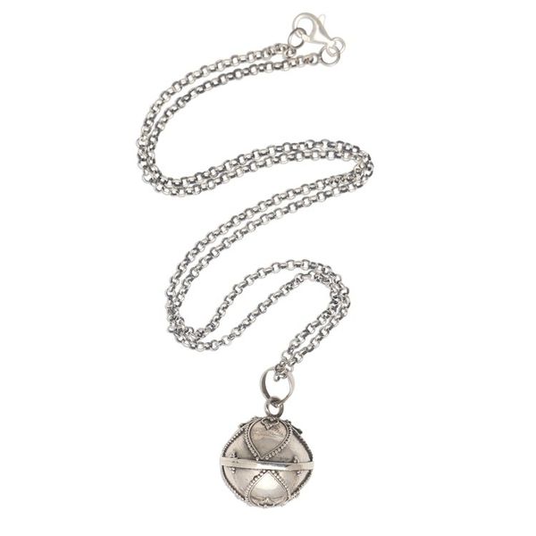 Alternate image for Contemporary Harmony Ball Sterling Silver Necklace Modern Amulet
