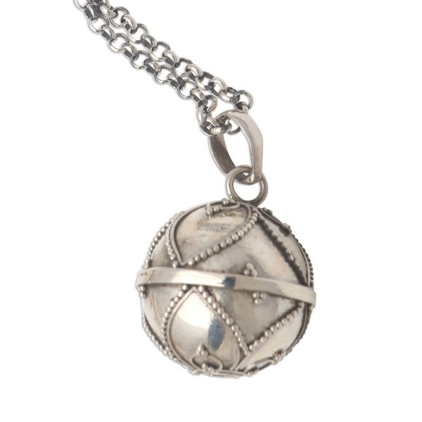 Alternate image for Contemporary Harmony Ball Sterling Silver Necklace Modern Amulet