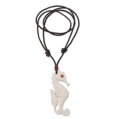 Alternate image for Seahorse Pendant Necklace from Bali Caring Seahorse