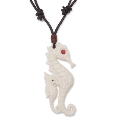 Alternate image for Seahorse Pendant Necklace from Bali Caring Seahorse