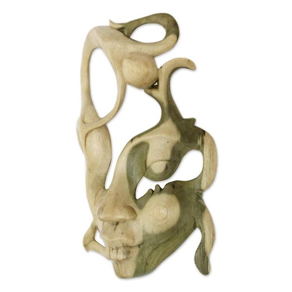 Alternate image for Unique Modern Wood Mask Balinese Woman