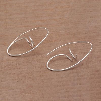Alternate image for Sterling Silver Half-Hoop Earrings from Bali Dancing Spirals