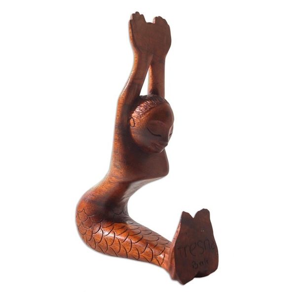 Alternate image for Hand Carved Suar Wood Yoga Statuette Parvatasana