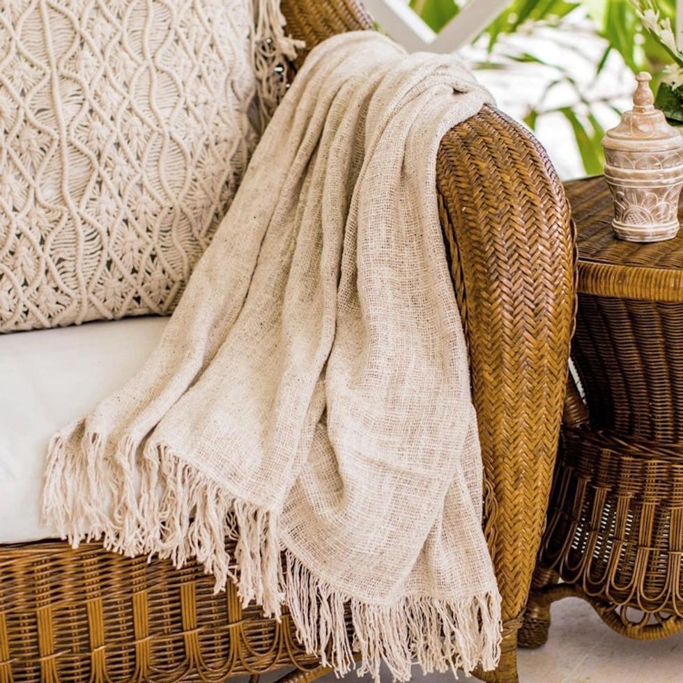 Handwoven Cotton Throw ''