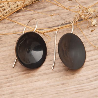 Alternate image for Polished Round Sterling Silver Drop Earrings from Bali Mystery Nimbus