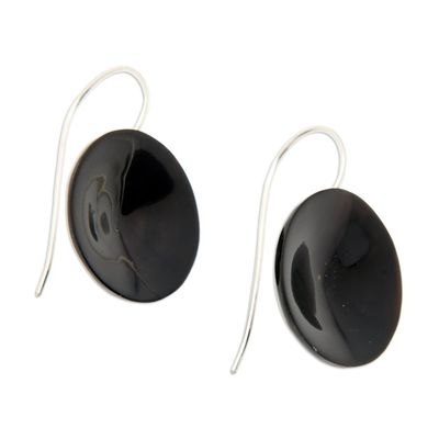 Alternate image for Polished Round Sterling Silver Drop Earrings from Bali Mystery Nimbus